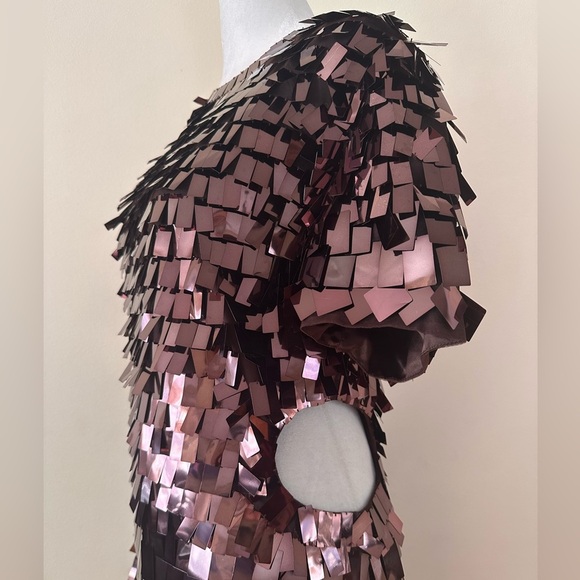 Jonathan Simkhai The Jillian Sequin Midi Dress in Chocolate Brown - Picture 9 of 13